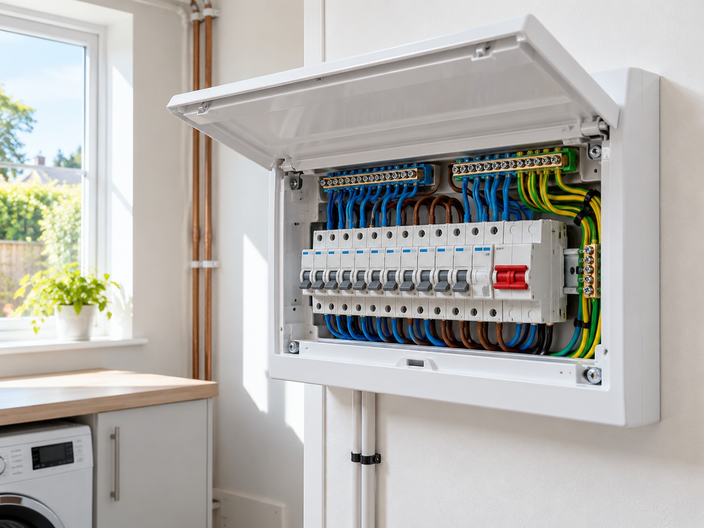 New consumer unit with neat wiring